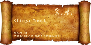 Klinga Anett névjegykártya